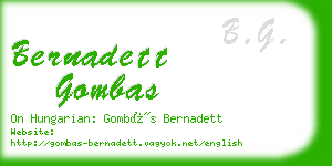 bernadett gombas business card